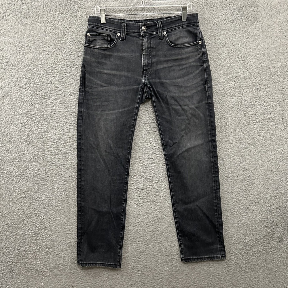 Fidelity Jeans Mens 31x30 Black Denim Jimmy Slim Straight Stretch Adult 3710